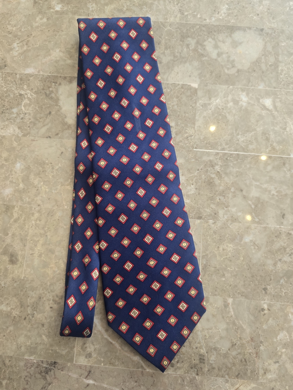 Vintage FENDI Geometric Logo Silk Tie